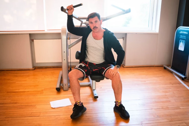 Intars Busulis, filmējoties "Templī".