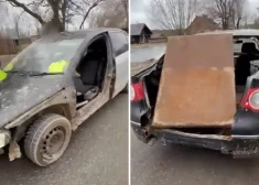 Policijas apturētais auto.