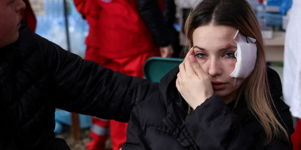 Marija Taseva, a survivor who lost her sister, reacts outside a hospital, following a fire in a night club resulting in casualties, in the town of Kocani, North Macedonia, March 16, 2025. REUTERS/Alexandros Avramidis