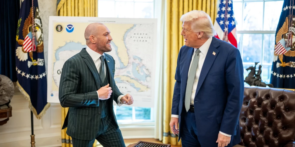 Konors Makgregors tikšanās laikā ar ASV prezidentu Donaldu Trampu.