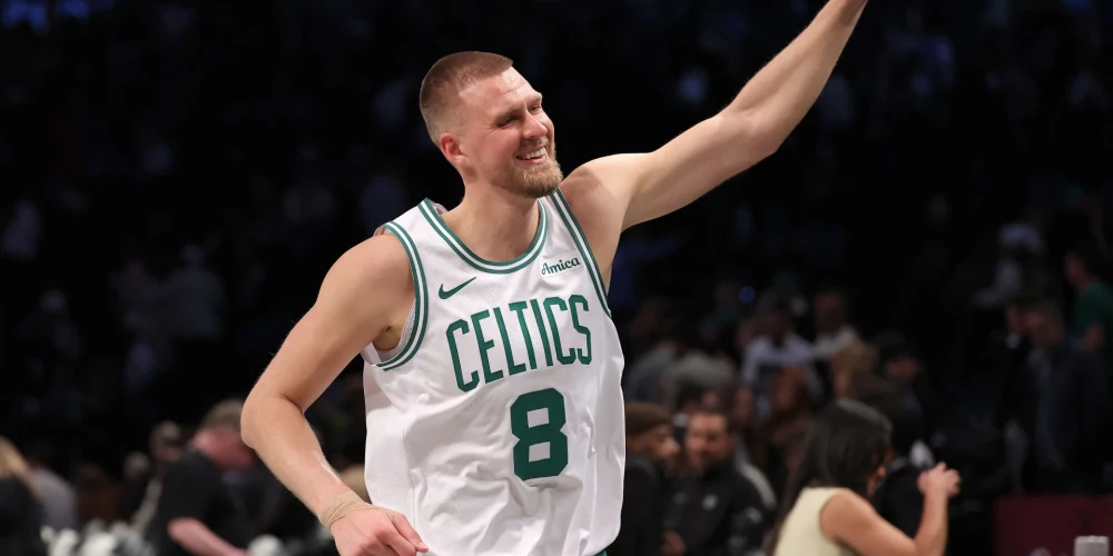 Kristaps Porziņģis Bostonas "Celtics" sastāvā. 