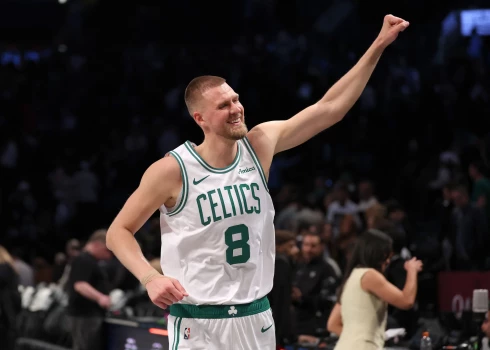 Kristaps Porziņģis Bostonas "Celtics" sastāvā.