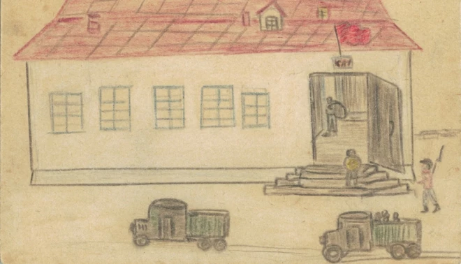 Pirms četriem gadiem dienas gaismu ieraudzīja grāmata “Ar bērna acīm”, kurā 1949. gada 25. marta deportācijas attēlotas ar divu to piedzīvojušu cilvēku – Benitas Eglītes (dzim. Plezeres) un Andas Līces – atmiņām (attēlā: Benitas Eglītes zīmējums).