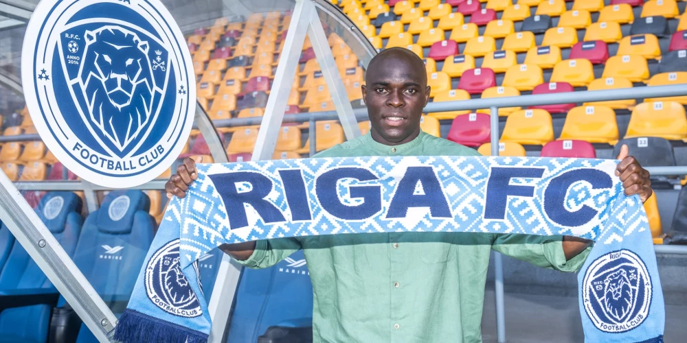 "Riga" futbolists Gotjē Mankendā (foto: "Riga FC" / X)