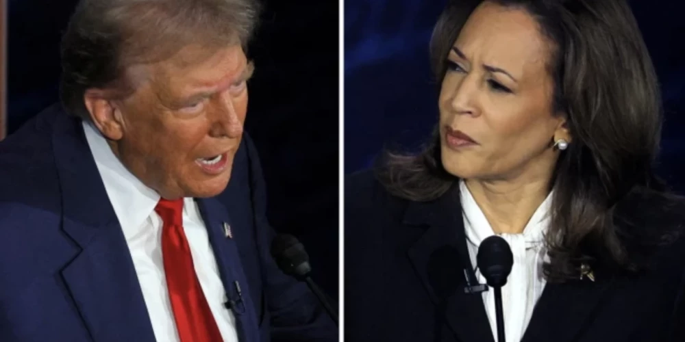 Donalds Tramps un Kamala Harisa 2024. gadā ASV prezidenta kandidātu debatēs.