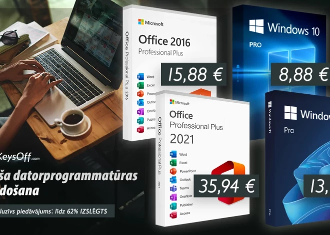 Datora programmatūras pārdošana: Office 2021 Pro lietošanas mūža licence tikai par 29,29 EUR