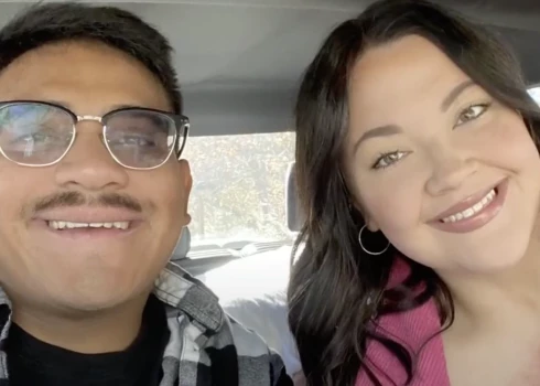 Lietuvā pazudušais ASV karavīrs Edvins Franko ar sievu Georgiju.