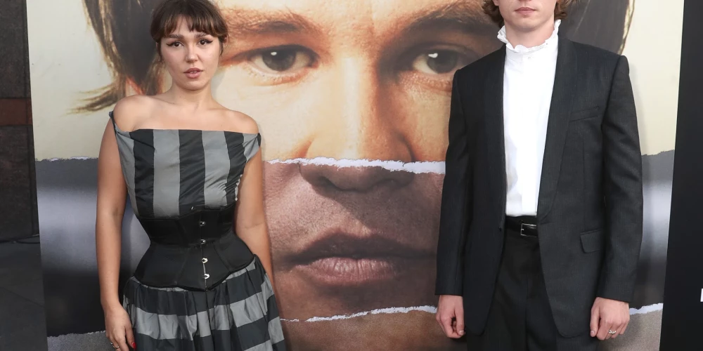 Vela Kilmera bērni Mersedesa un Džeks dokumentālās filmas "Vels" pirmizrādes pasākumā 2021. gadā.