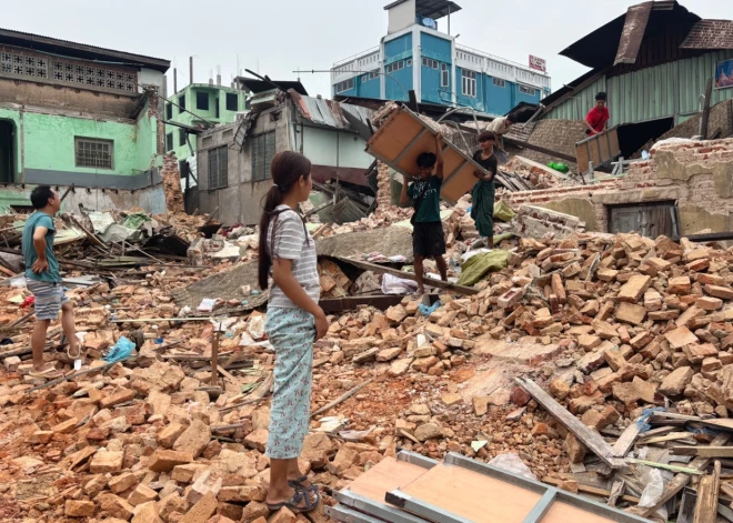 Bojāgājušo skaits Mjanmas zemestrīcē pārsniedz 3500
