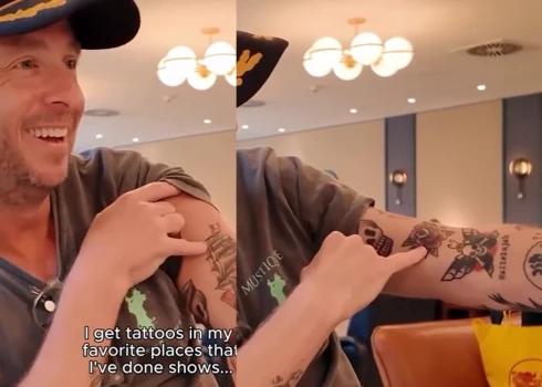 "One Republic" zvaigzne ieguvis tetovējumu arī Latvijā.