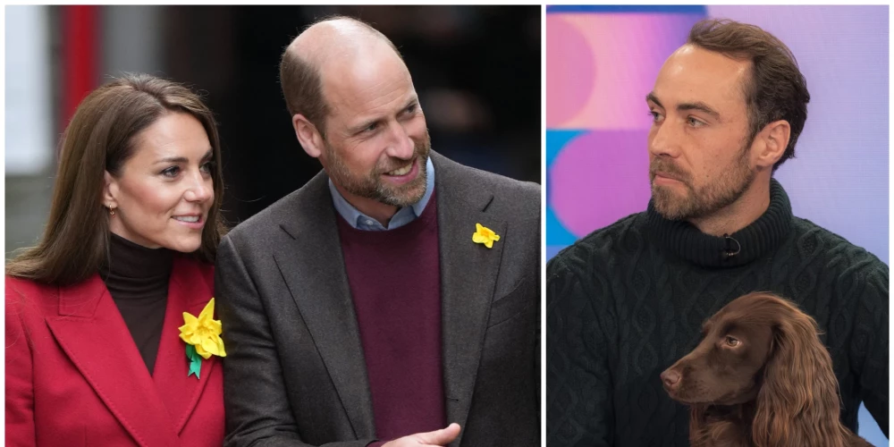 Princese Ketrīna ar vīru princi Viljamu un viņas brālis Džeimss Midltons.