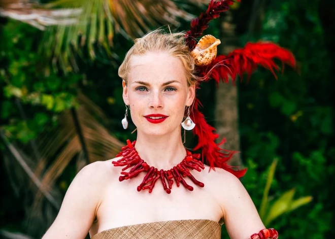 Ieva Florence-Vīksne tiek pie ļoti īpaša tērpa - Tongas sieviešu kāzu drānām