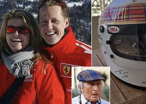 Mihaēls Šūmahers parakstījis Džekija Stjuarta ķiveri.