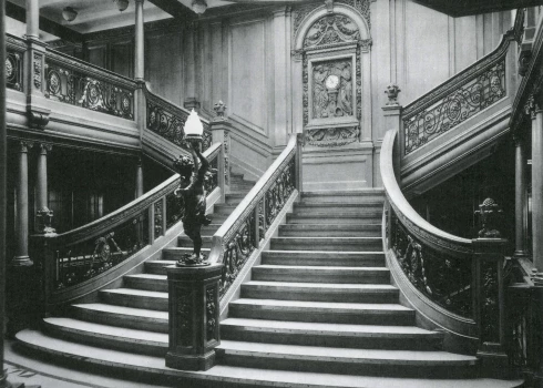 Galvenās "Titānika" kāpnes. 1912. gads.