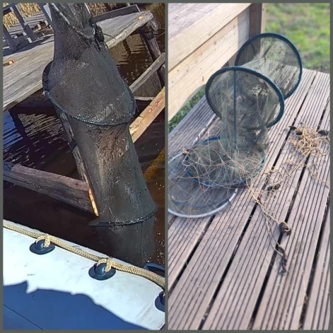 Ādažu pašvaldības policisti no Mazā Baltezera izvilkuši maluzvejnieku murdu.