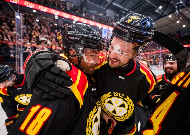 Indrašis un "Brynas" Zviedrijas čempionāta finālu sāk ar uzvaru pagarinājumā