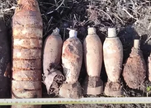 На стройплощадке найдены 17 взрывоопасных предметов — ручные гранаты, артиллерийские снаряды, кассетные боеприпасы и одна 100-килограммовая авиабомба. 