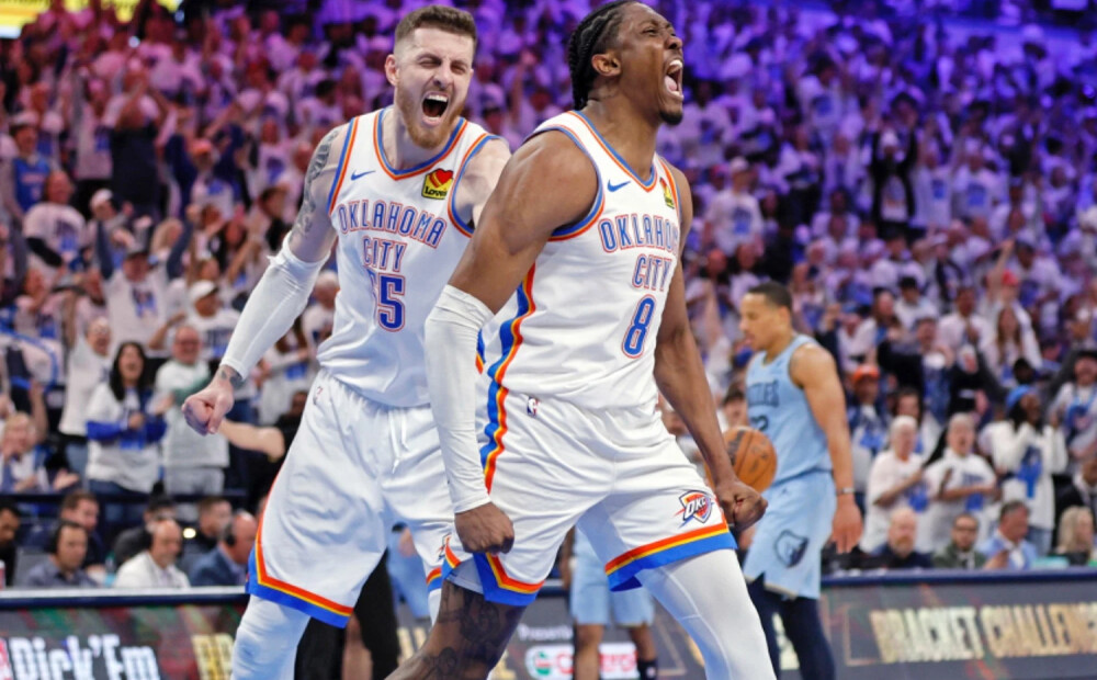 "Thunder" basketbolisti izslēgšanas turnīru sāk ar piekto graujošāko uzvaru "play-off" mačos