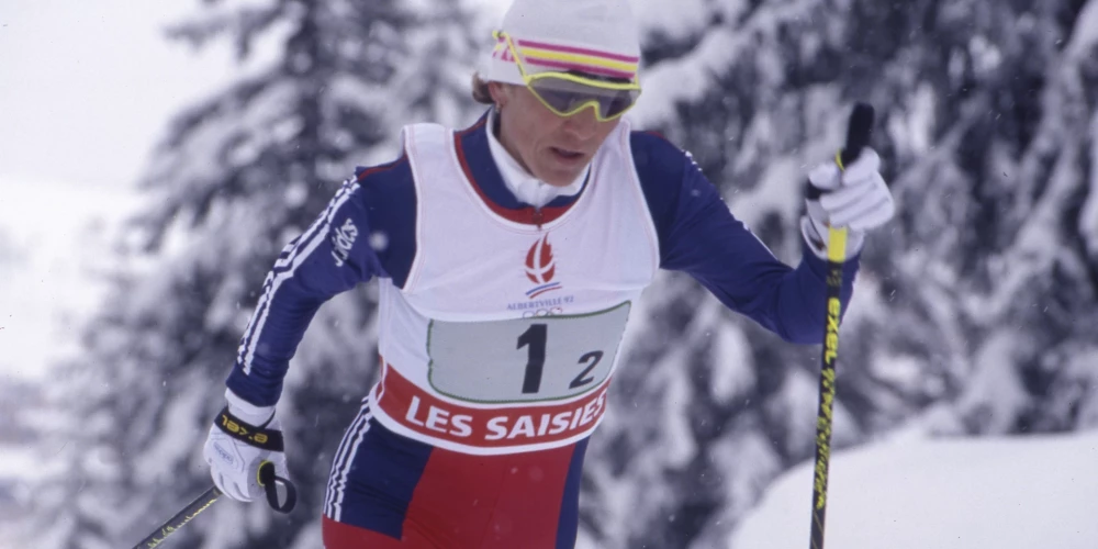 Raisa Smetaņina, pārstāvot Neatkarīgo Valstu Sadraudzību, savās pēdējās olimpiskajās spēlēs 1992. gadā Albērvilā.