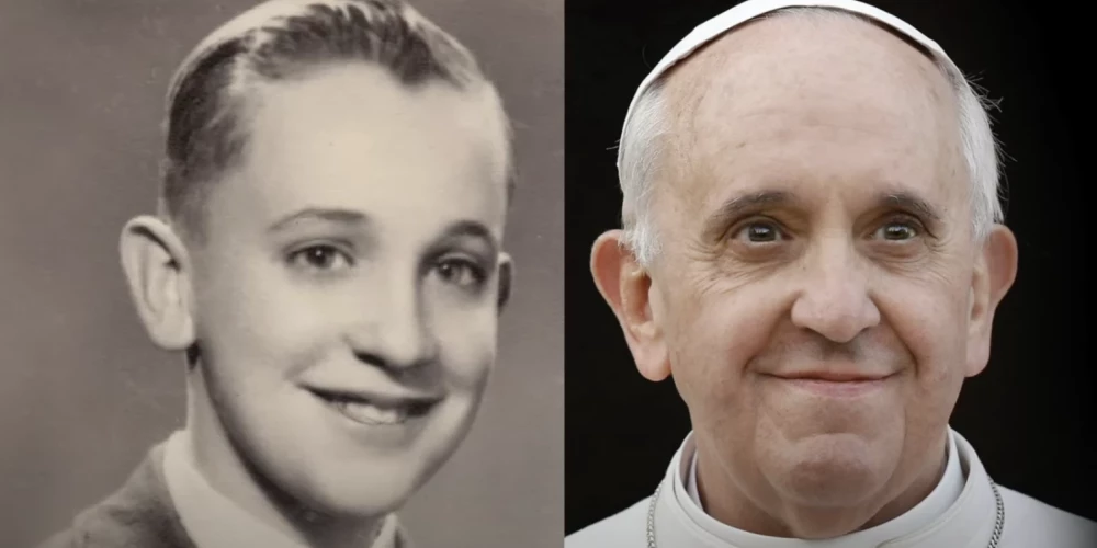Pāvests Francisks jaunībā un vēlāk.