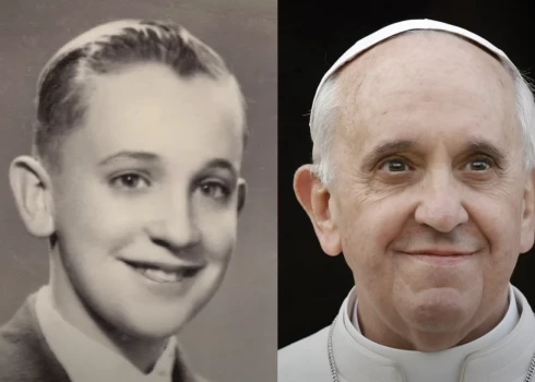 Pāvests Francisks jaunībā un vēlāk.