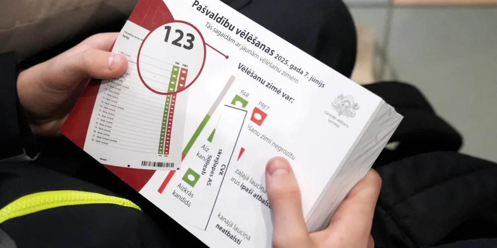 Vēlēšanu biļetens Centrālajā vēlēšanu komisijā.