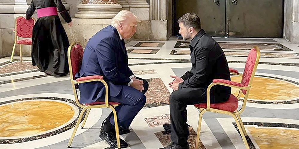 Zelenskis Svētā Pētera bazilikā ticies ar Trampu īsi pirms pāvesta Franciska bēru ceremonijas.