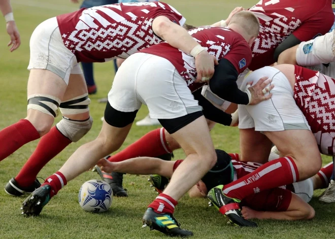 Latvijas regbija izlase piedzīvo zaudējumu Eiropas čempionāta Konferences divīzijas spēlē