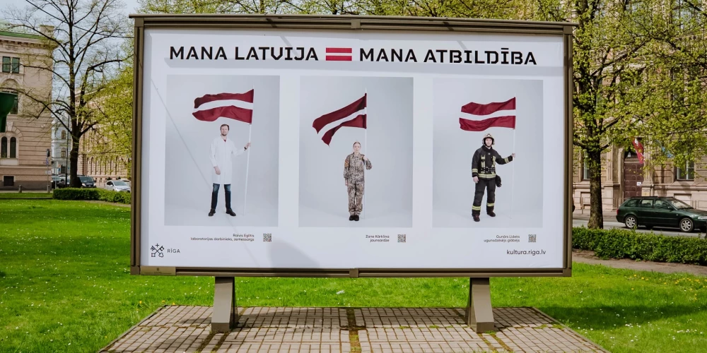 Neatkarības atjaunošanas 35. gadadienā pilsētvidē apskatāma patriotiska foto portretu sērija.