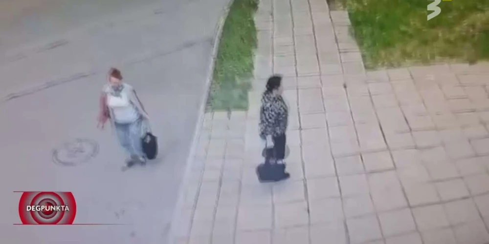 Цветочная кража в Кенгарагсе: одна бабушка сторожит, другая - ворует.