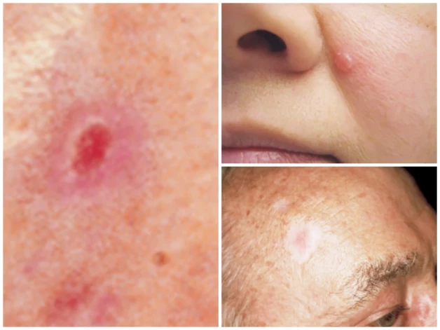 Bazālo šūnu vēzis var izpausties kā nedzīstoša brūce, ādas veidojums ar zvīņainu virsmu, rētai līdzīgs veidojums baltā vai dzeltenīgā krāsā.