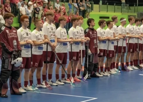 Latvijas U-19 florbola izlase (foto: Latvijas Florbola savienība)