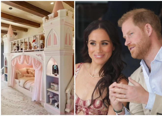 Prinča Harija un Meganas Mārklas meitai guļamistaba kā īstai princesei. FOTO