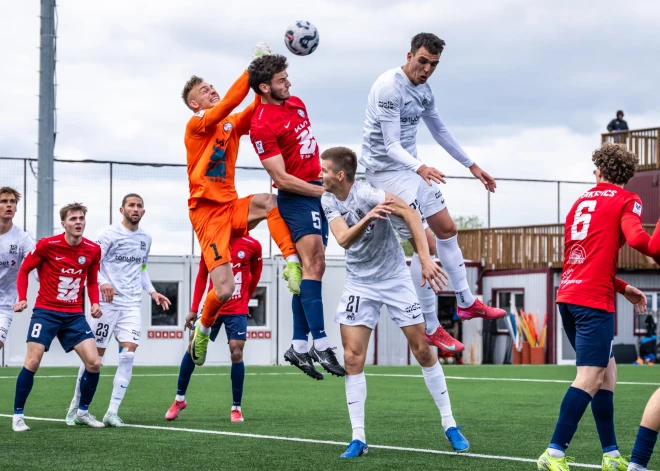 "Jelgavas" futbolisti izrauj neizšķirtu pret čempioni RFS, komandas uguņo ar vārtu birumu pēdējās minūtēs