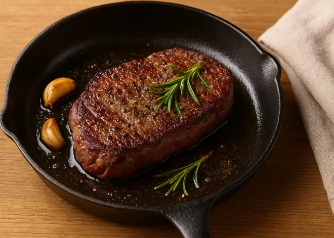 Самое простое блюдо из говядины: сочный стейк на сковороде за 10 минут