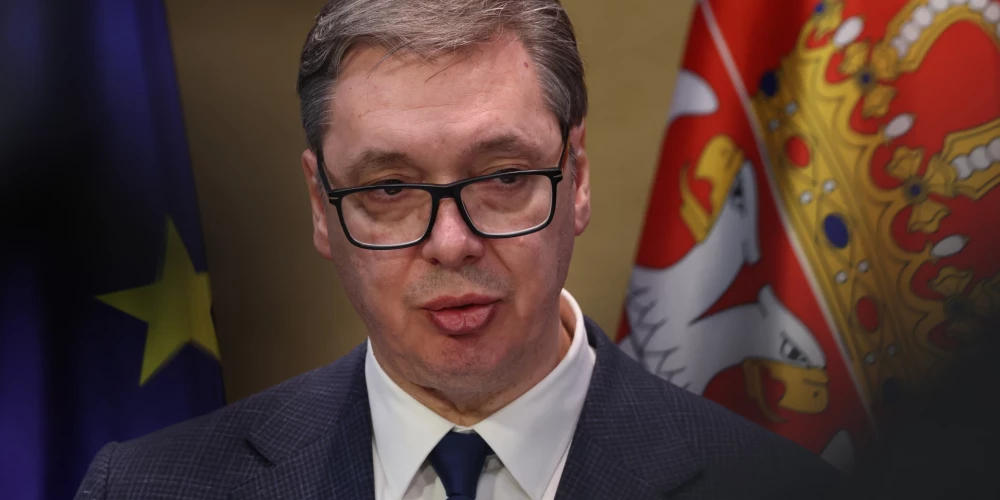 Serbijas prezidents Aleksandrs Vučičs 2024. gadā.
