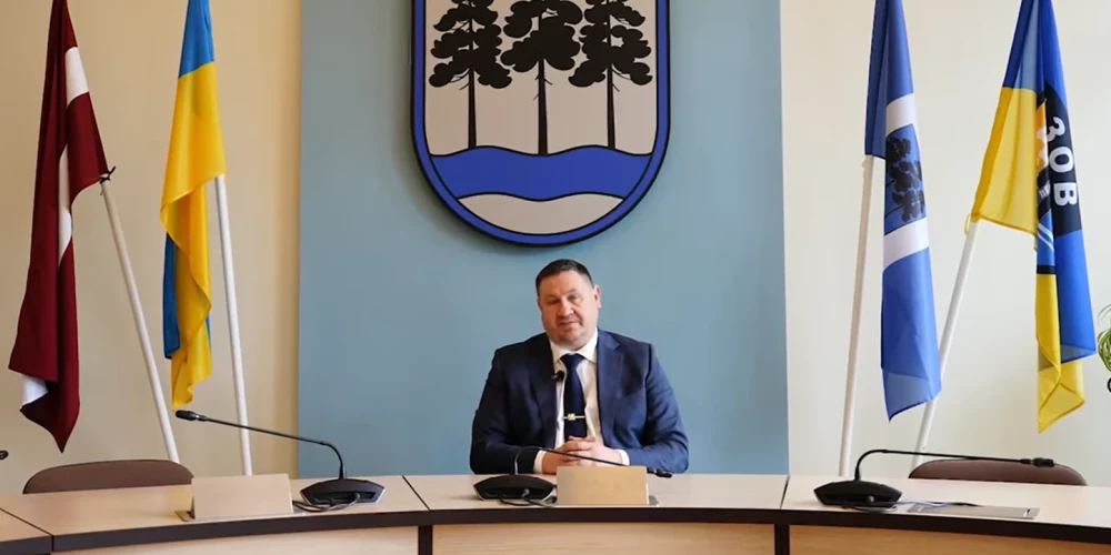Ogres novada pašvaldības domes priekšsēdētājs Egils Helmanis (ekrānuzņēmums no video)