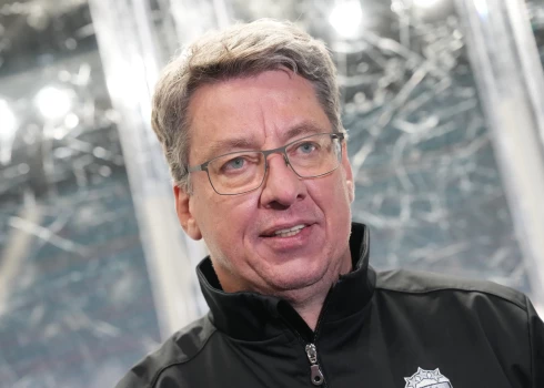 Latvijas hokeja izlases galvenais treneris Harijs Vītoliņš.