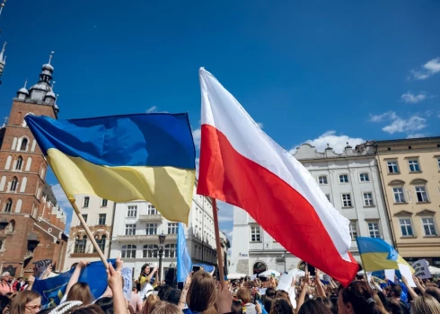 Акция в поддержку Украины в Польше.