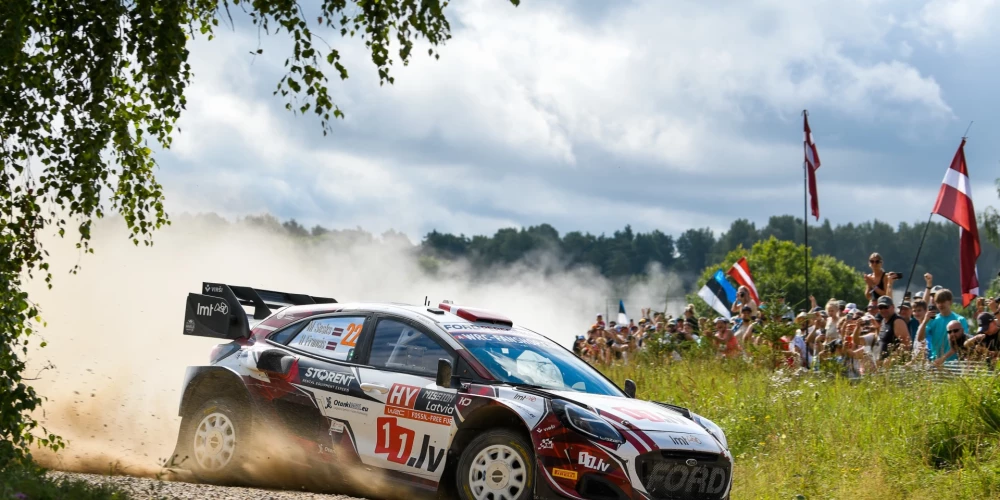 Mārtiņa Seska ekipāža pērn Kurzemes rallijā.