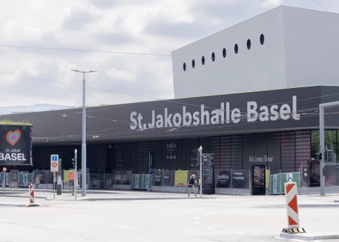 "St. Jakobshalle" - vieta, kur šogad norisināsies Eirovīzijas dziesmu konkurss.