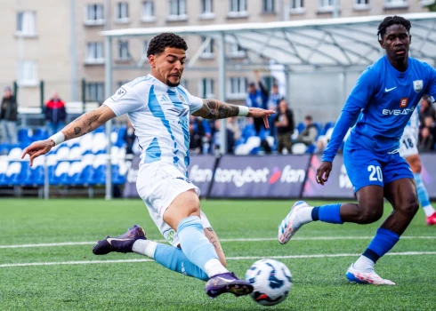 "Daugavpils" un "Riga" divcīņa (foto: "Riga FC")