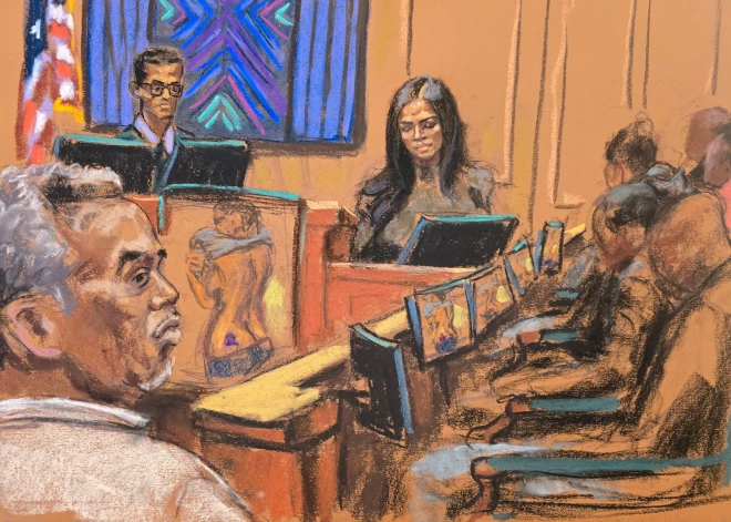 Šoks tiesas zālē: žūrijai parāda kadrus no “Diddy” seksa ballītēm
