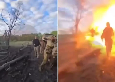 Krievu karavīri uz Zvannoje tilta vāca munīciju, līdz viņus pārsteidza Ukrainas armijas artilērija.