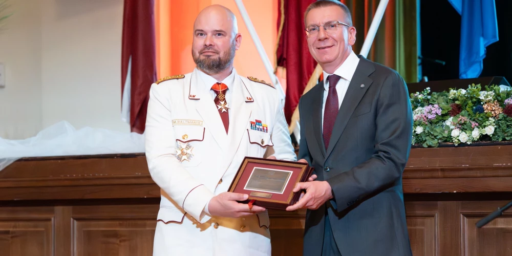 Valsts prezidenta Edgara Rinkēviča dalība Valsts ugunsdzēsības un glābšanas dienesta apbalvošanas pasākumā par godu ugunsdzēsības Latvijā 160. gadadienai.