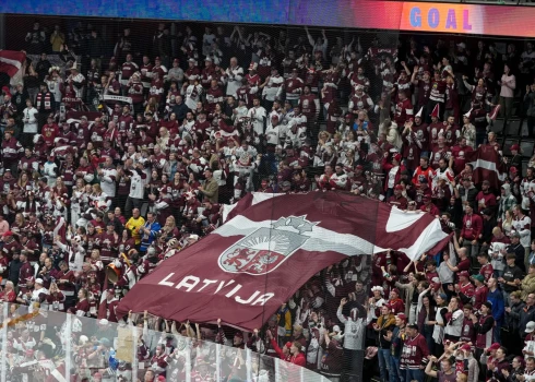 Latvijas fani Stokholmā.