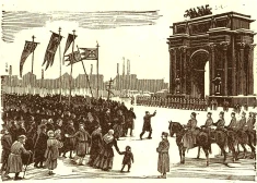 Revolūciju aizsāka mierīgas demonstrācijas apšaušana 1905. gada 9. janvārī Sanktpēterburgā.