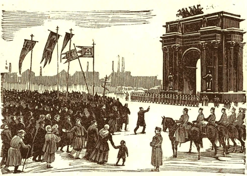 Revolūciju aizsāka mierīgas demonstrācijas apšaušana 1905. gada 9. janvārī Sanktpēterburgā.