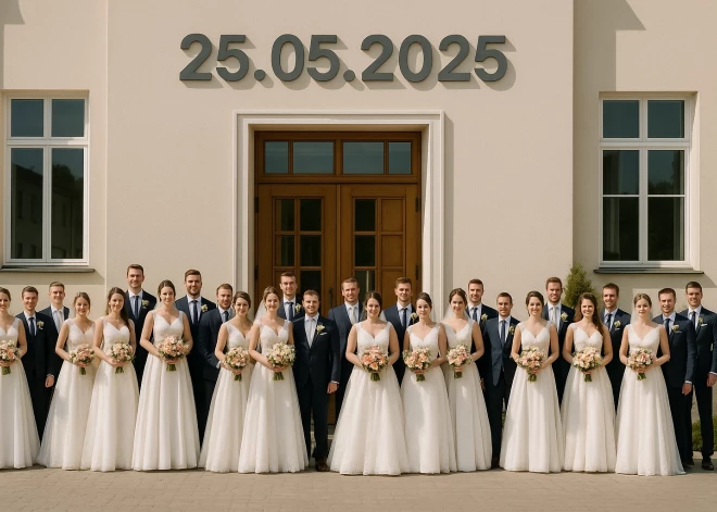 Рекордный свадебный день в Екабпилсе: 20 пар выбрали дату 25.05.2025