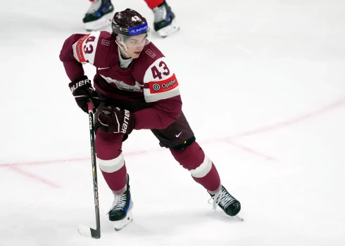 Latvijas uzbrucējs Anrī Ravinskis.